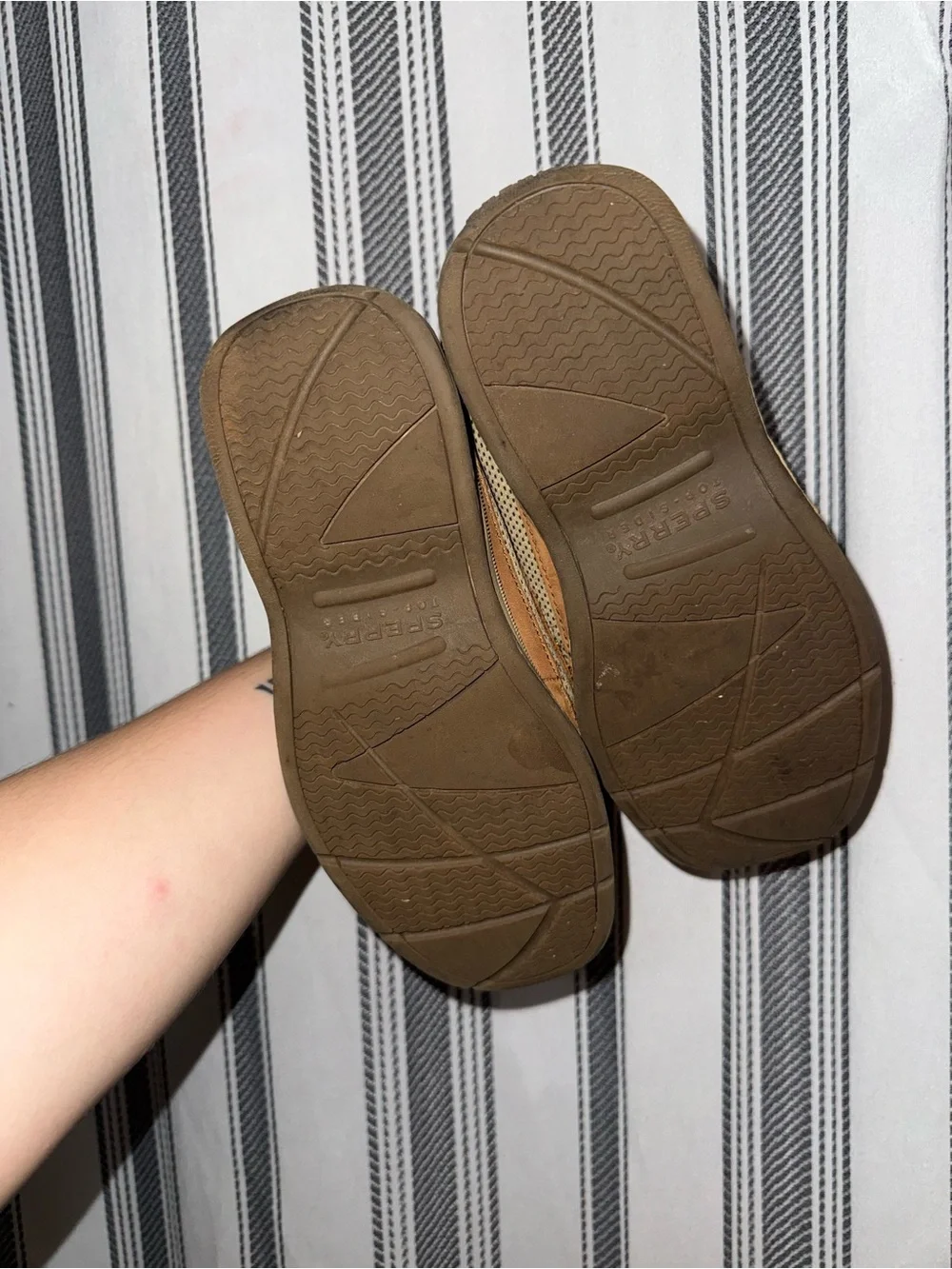 Sperry Tan Brown Kids Moccasin Boat Shoes